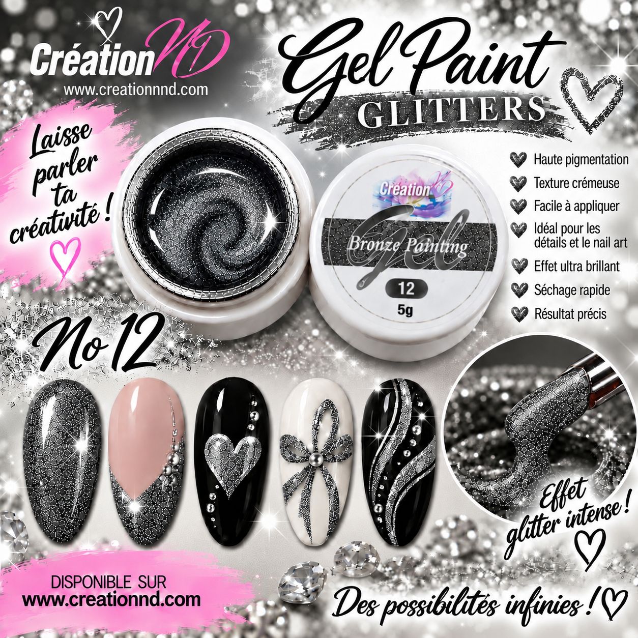 Gel Paint GLITTERS 12
