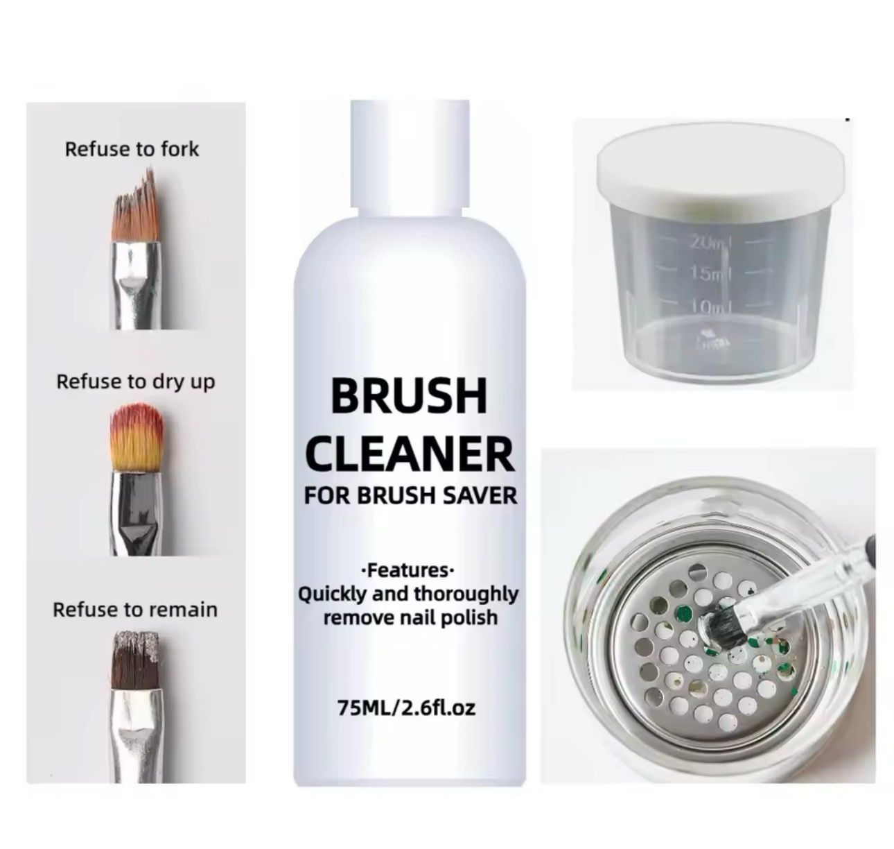 Nettoyeur pour pinceau à nails art