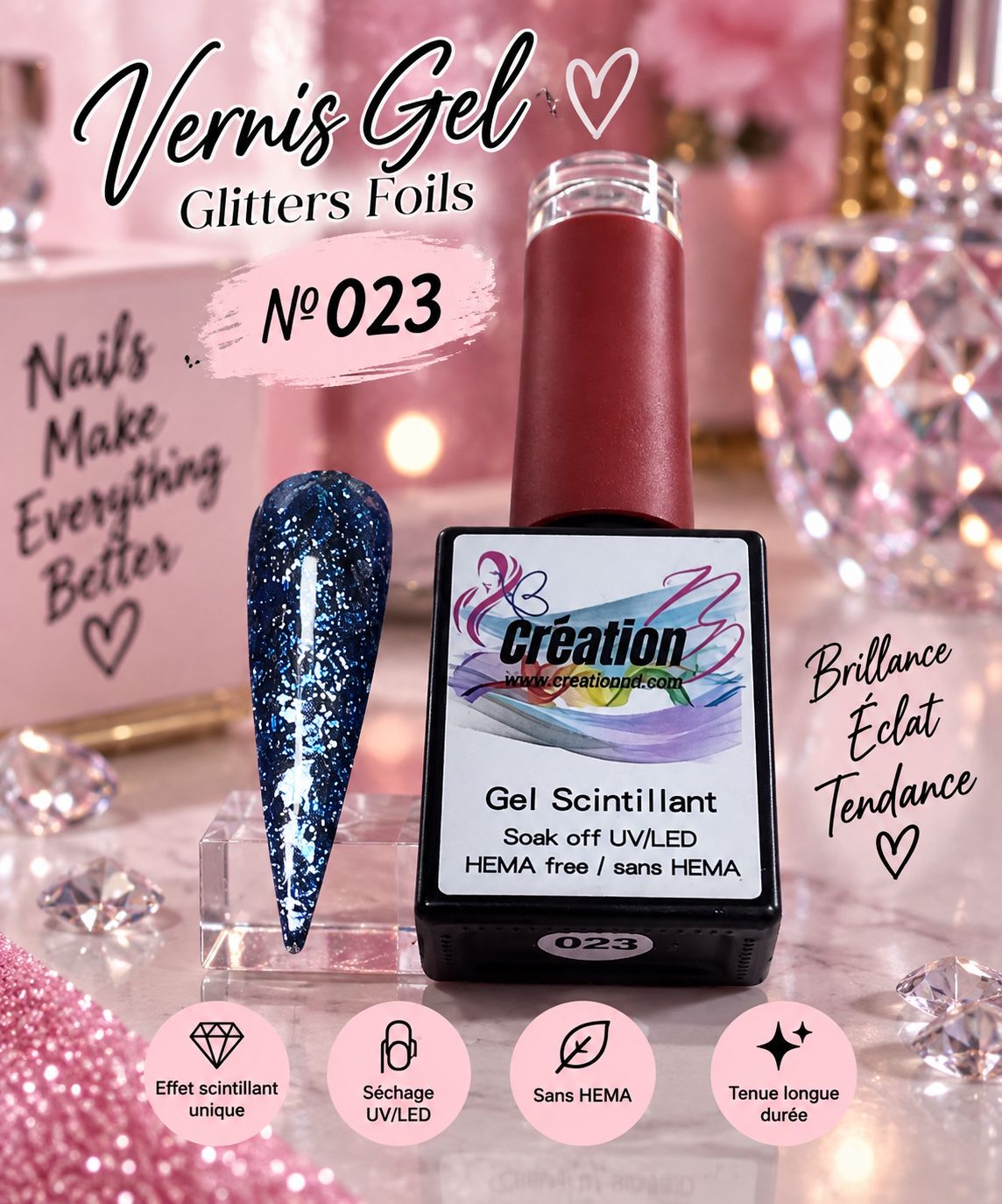 Vernis Gel Glitters Foils No 023