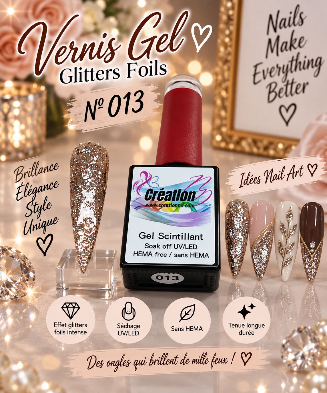 Remis Gel Glitters Foils No 013