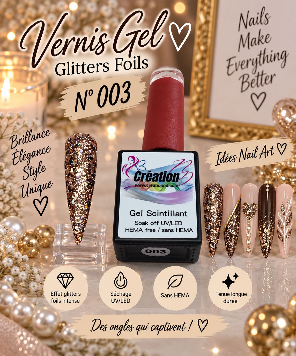 Vernis gel Glitters Foils #003