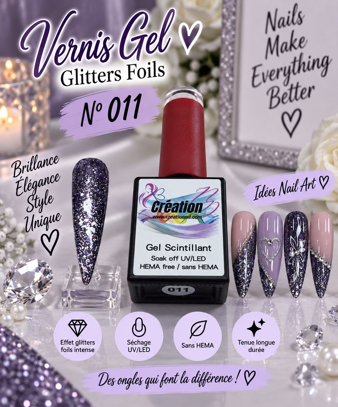 Vernis gel Glitters Foils No 011