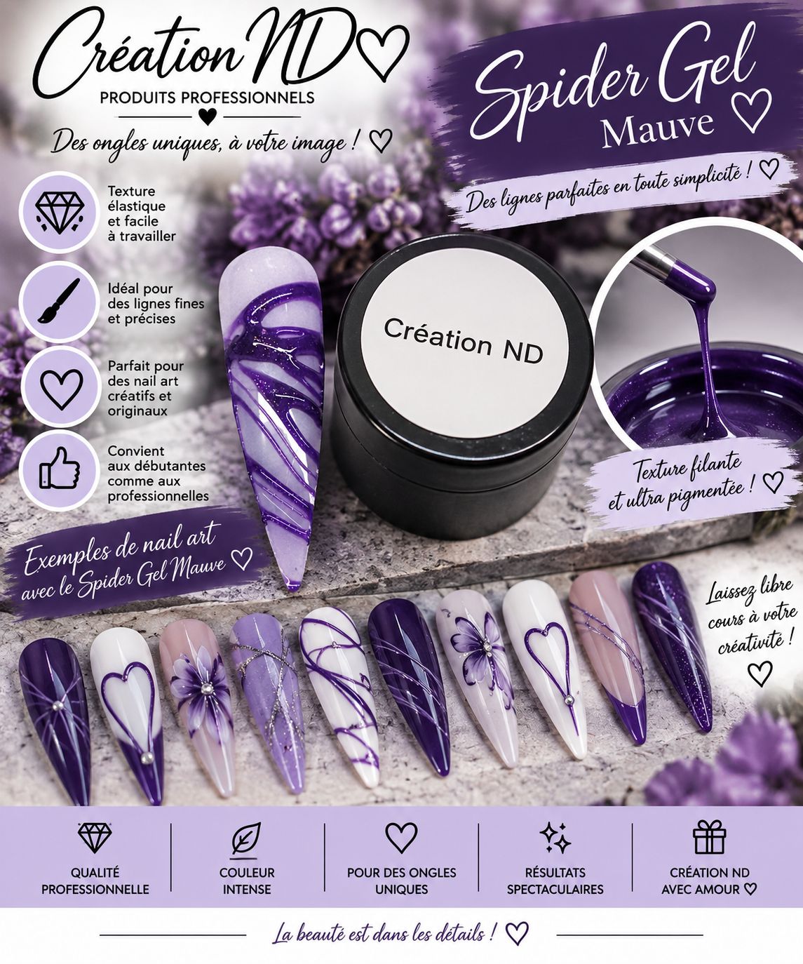 Spider gel MAUVE