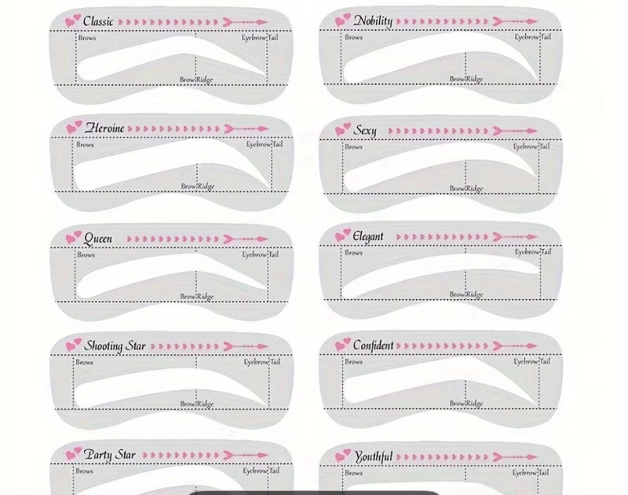 Pochoir sourcils