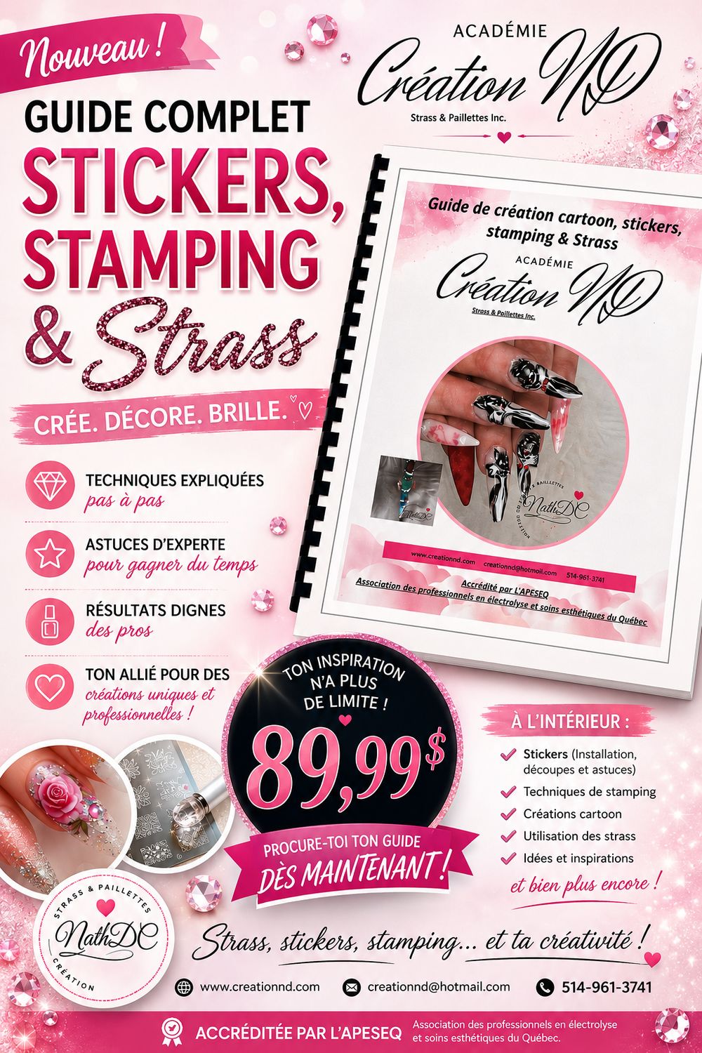 Guide de création cartoon, stickers stamping, strass