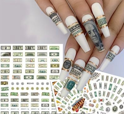 Sticker symbole de dollars 3D