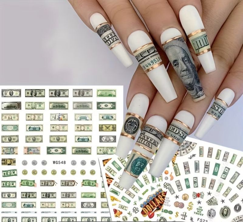 Sticker symbole de dollars 3D