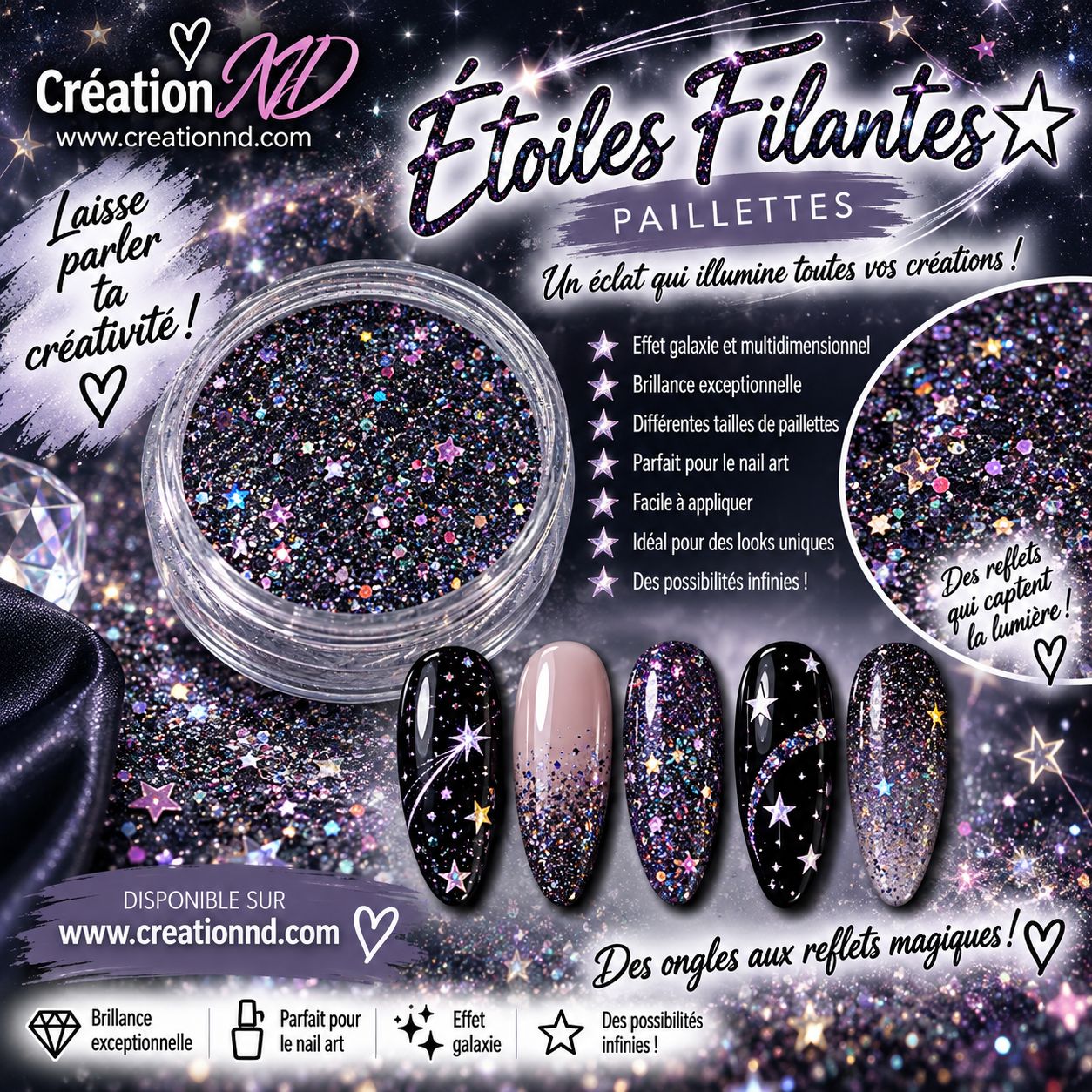 Paillettes étoile filante