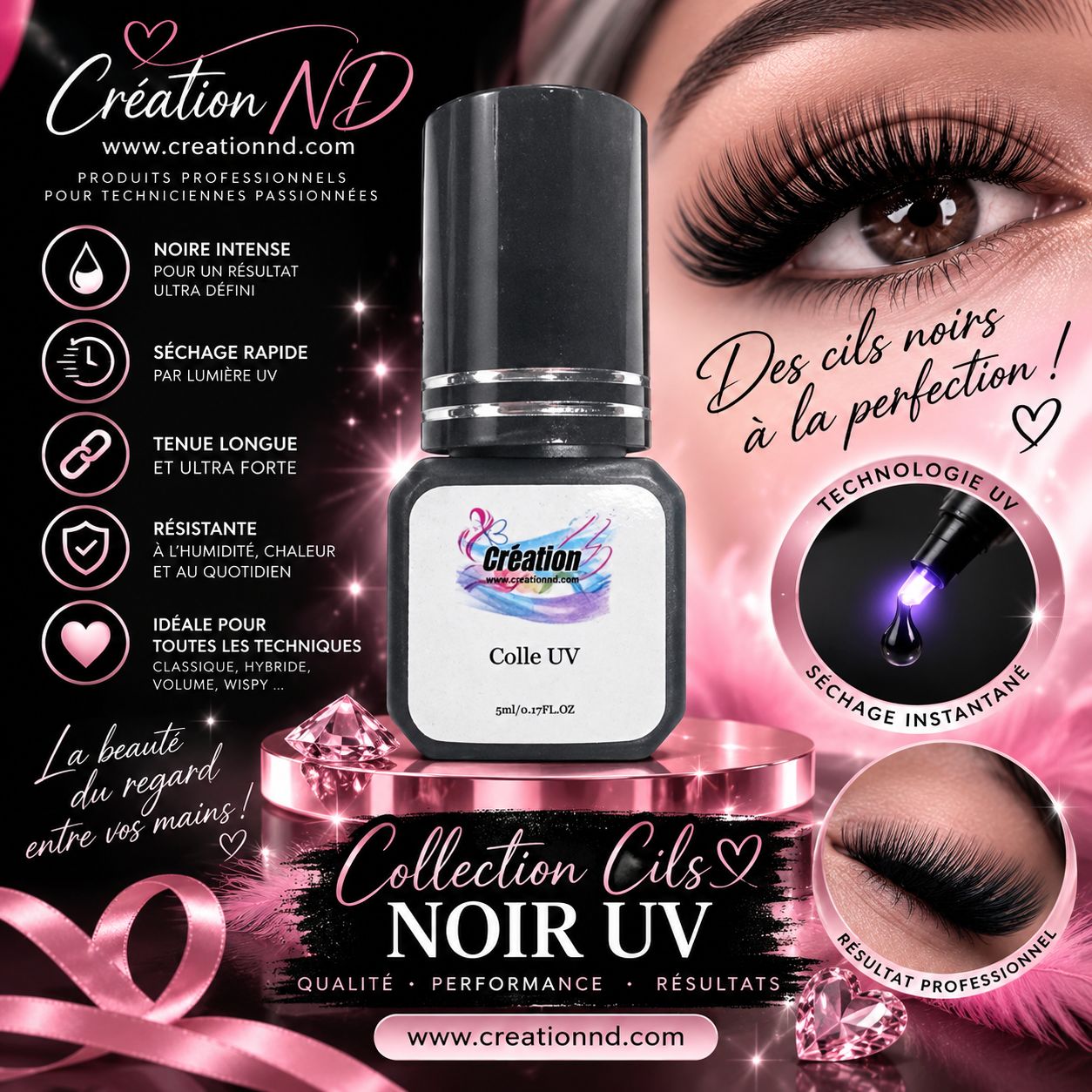 Colle à cils UV ( NOIR )
