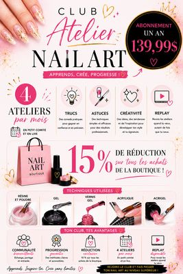 Club d’ateliers Nail Art forfait de 1 ans