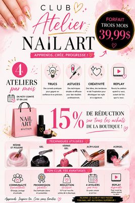 Club d’ateliers Nail Art forfait 3 mois
