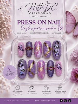 Press-On-Nail papillon No 4