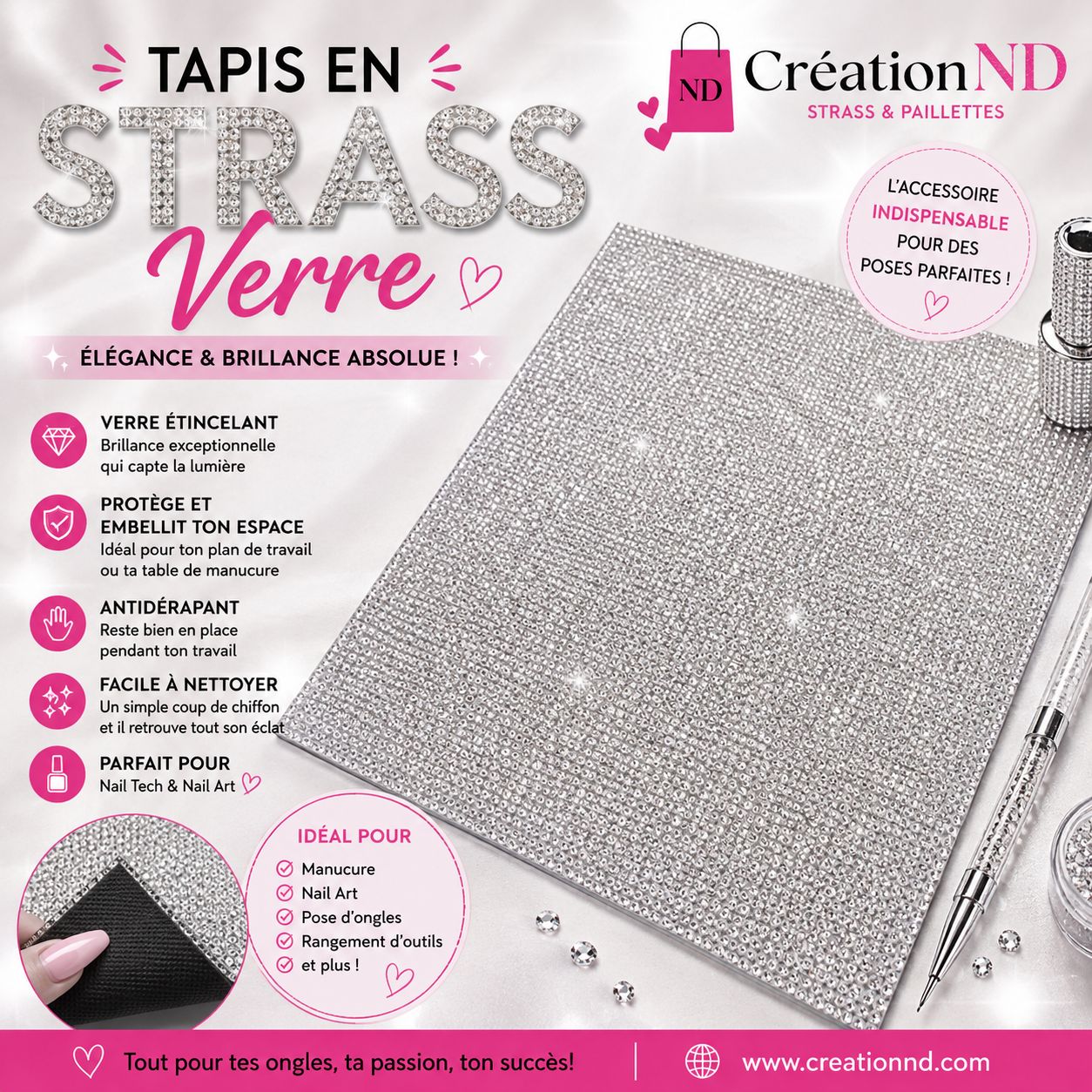 Tapis de table cristaux
