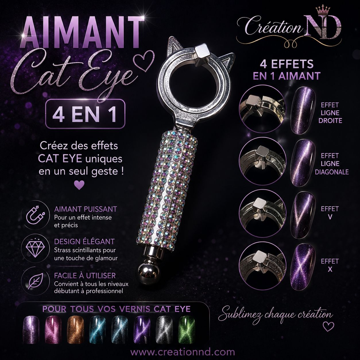 Aimant 4/1 argent