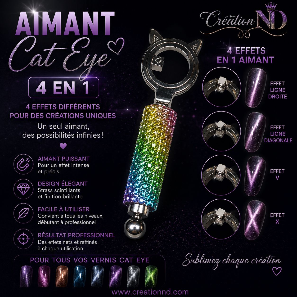 Aimant 4/1 multicolore