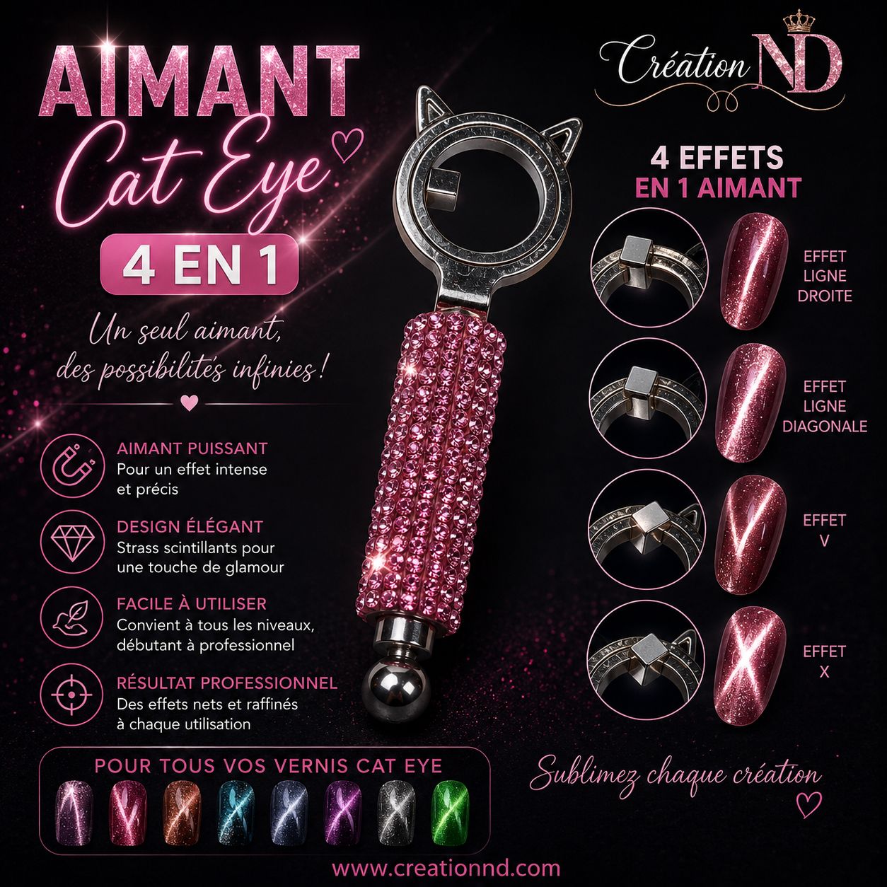 Aimant 4/1 rose