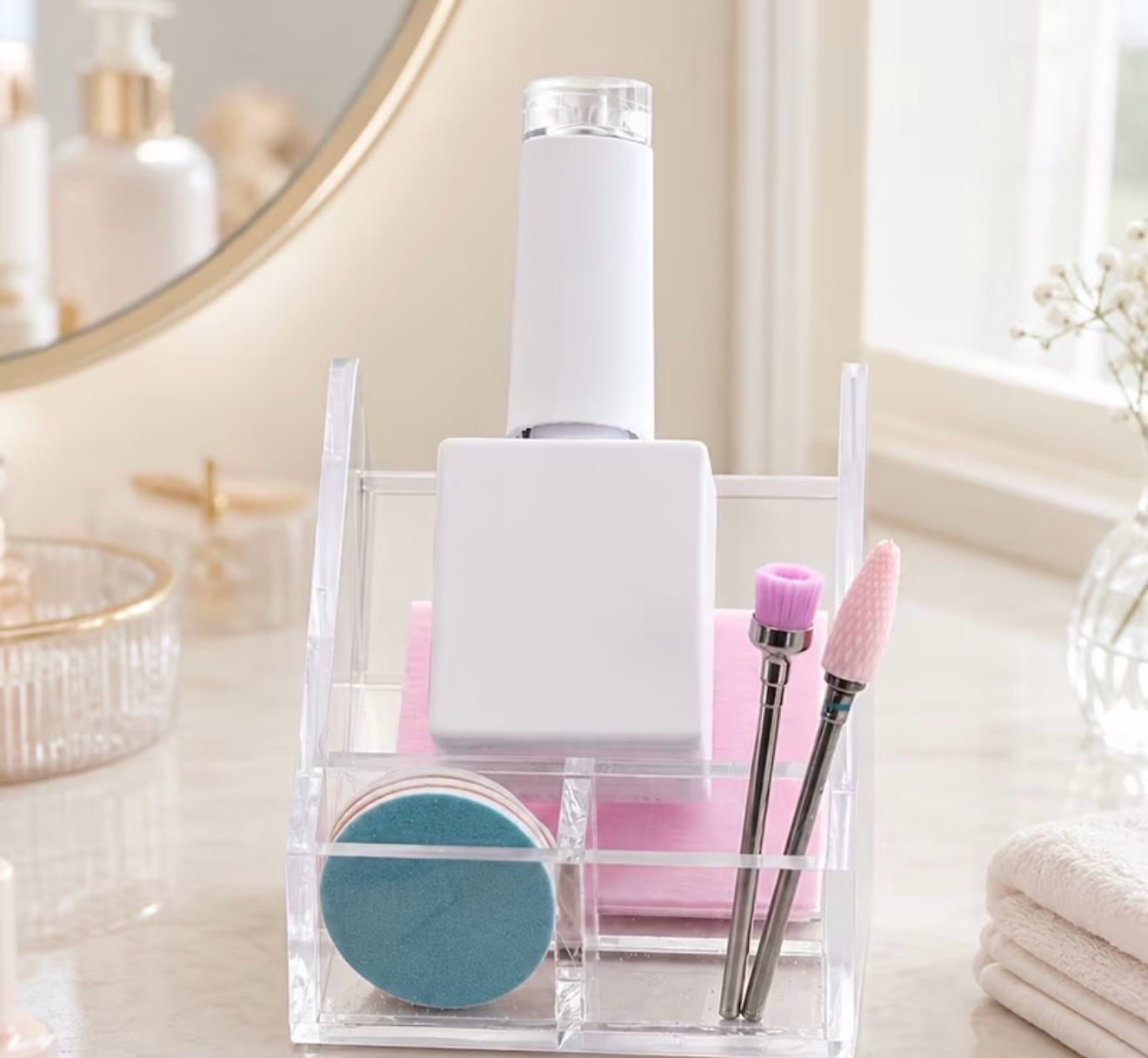 Support pour bouteille de vernis et accessoires