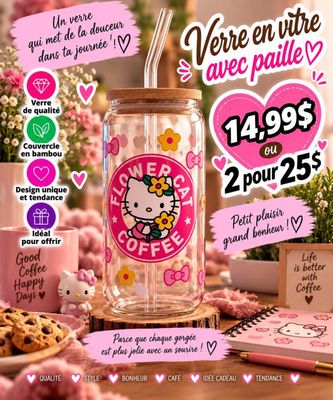 Mug en verre avec paille