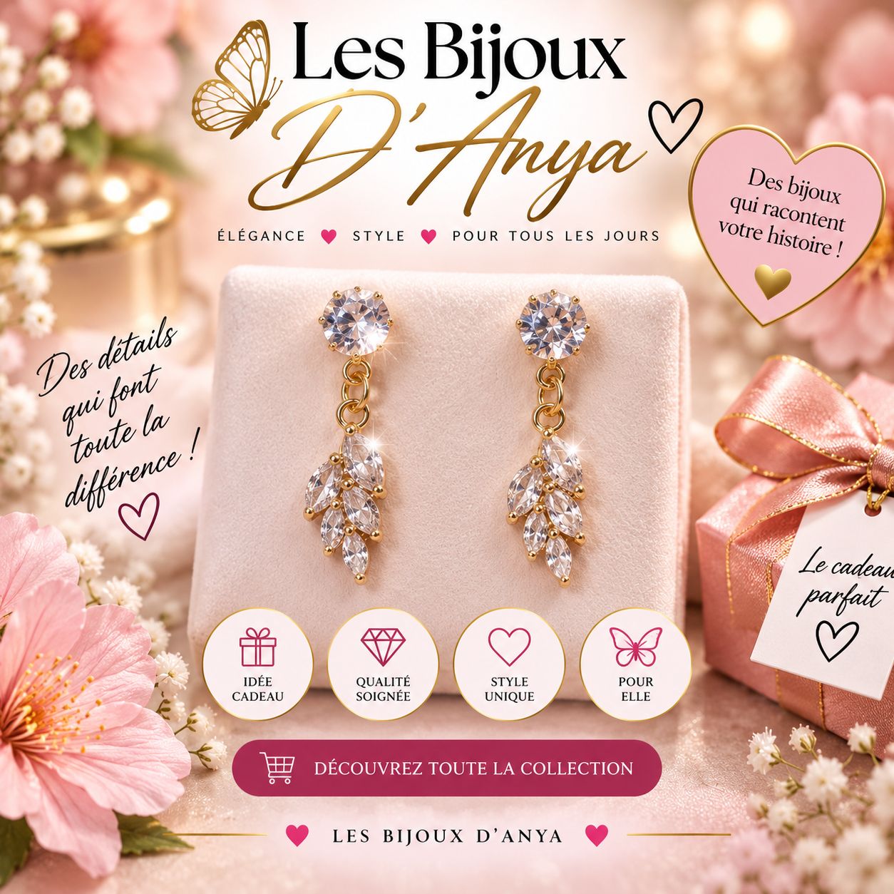 Boucles d’oreilles grape strass