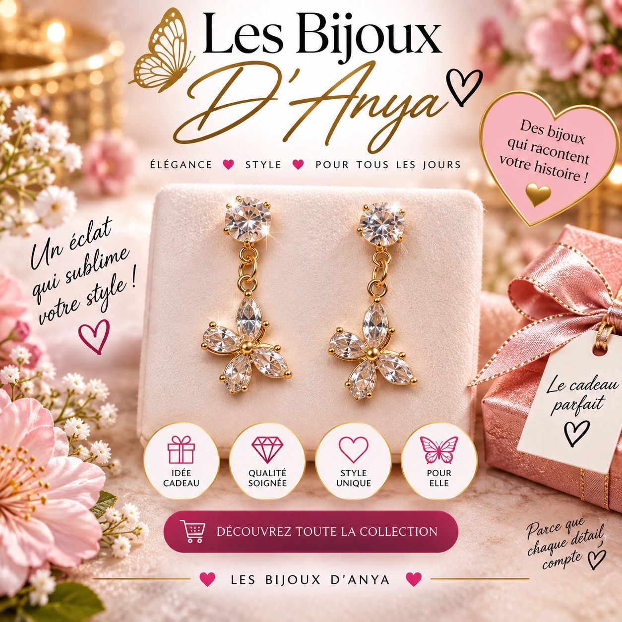 Boucles d’oreilles strass