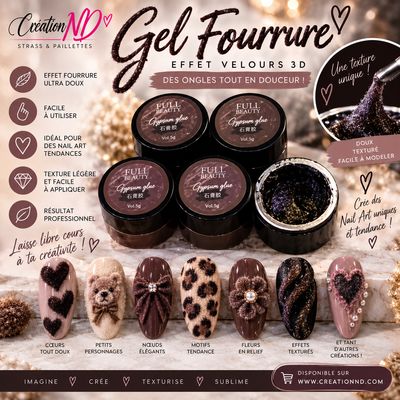 Gel gypsum effet fourrure noir