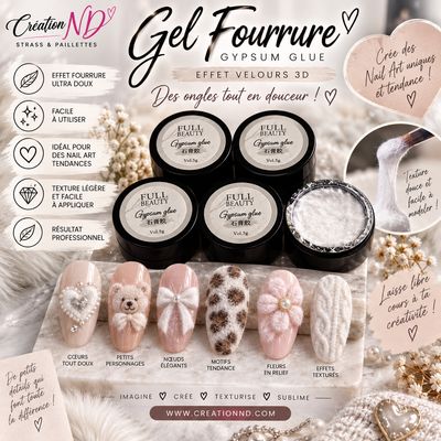 Gel gypsum effet fourrure blanc