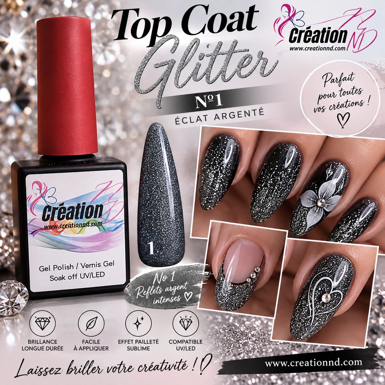 Top coat glitter No1