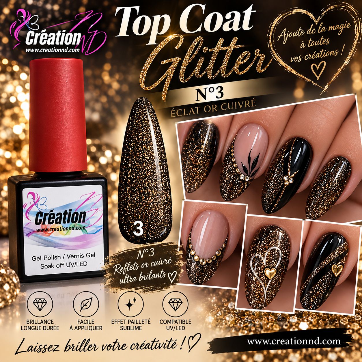Top coat glitter No3