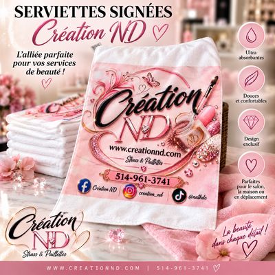 Serviettes signées Creation ND