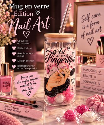 Mug en verre ÉDITION Nail Art