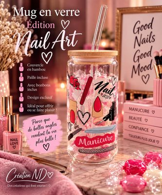 Mug en verre ÉDITION Nail Art