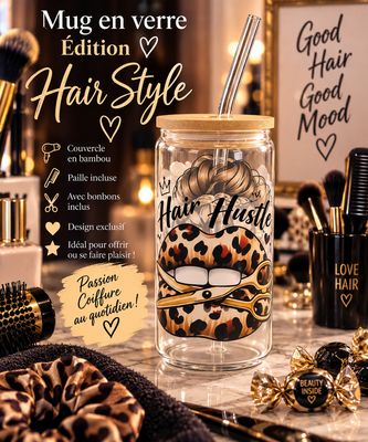 Mug en verre ÉDITION HAIR STYLE