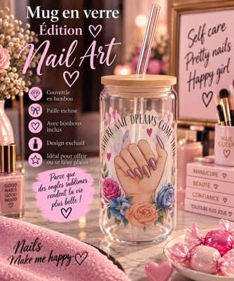 Mug en verre ÉDITION NAIL ART