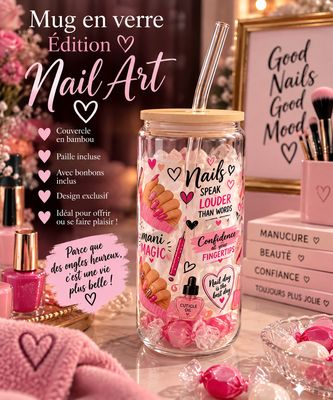 Mug en verre ÉDITION Nail art