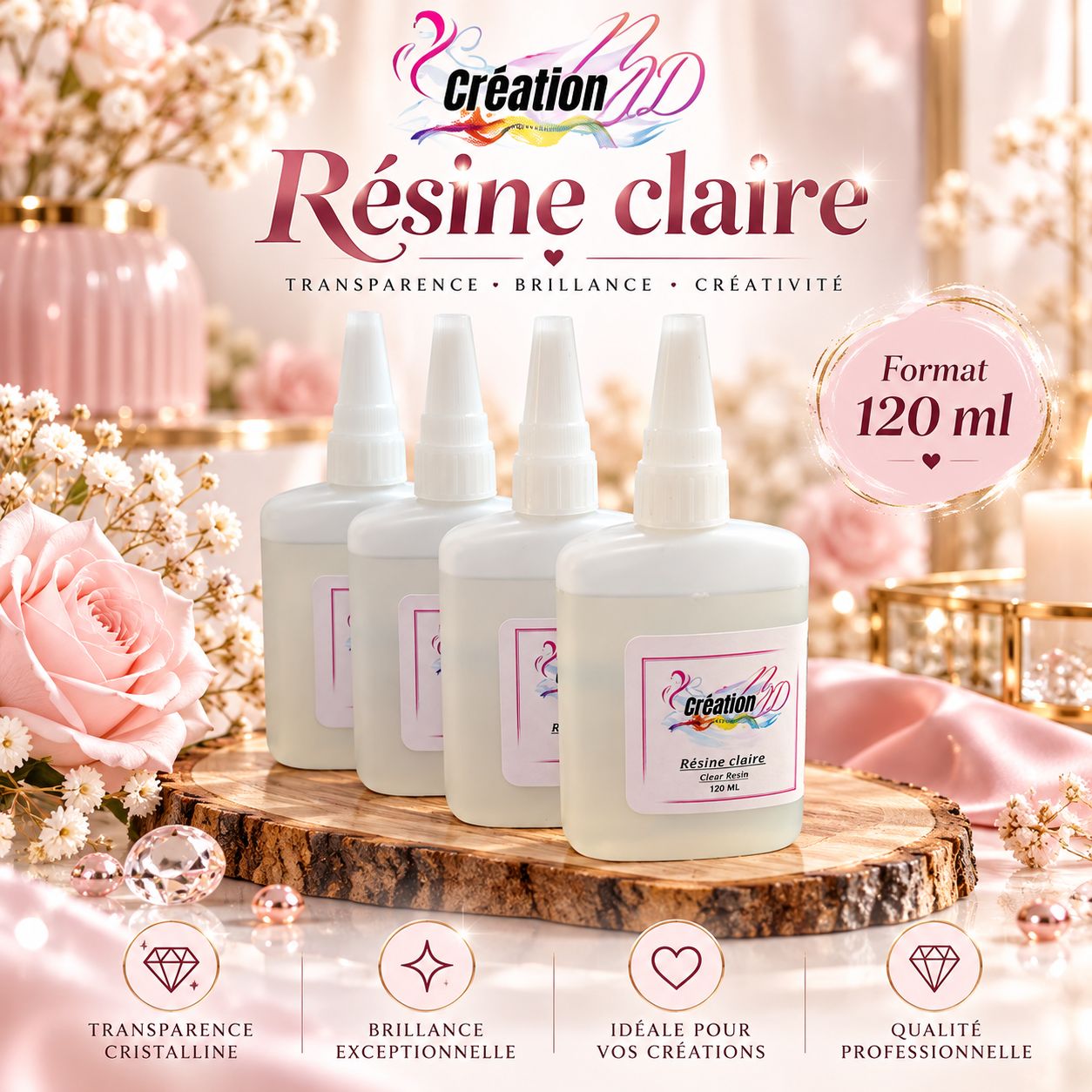 Résine claire 120 ml
