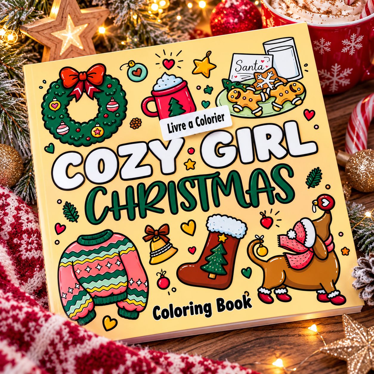 Livre à colorier cozy Christmas