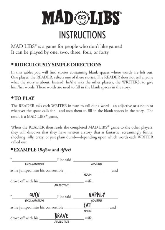 Mad Libs From Outer Space