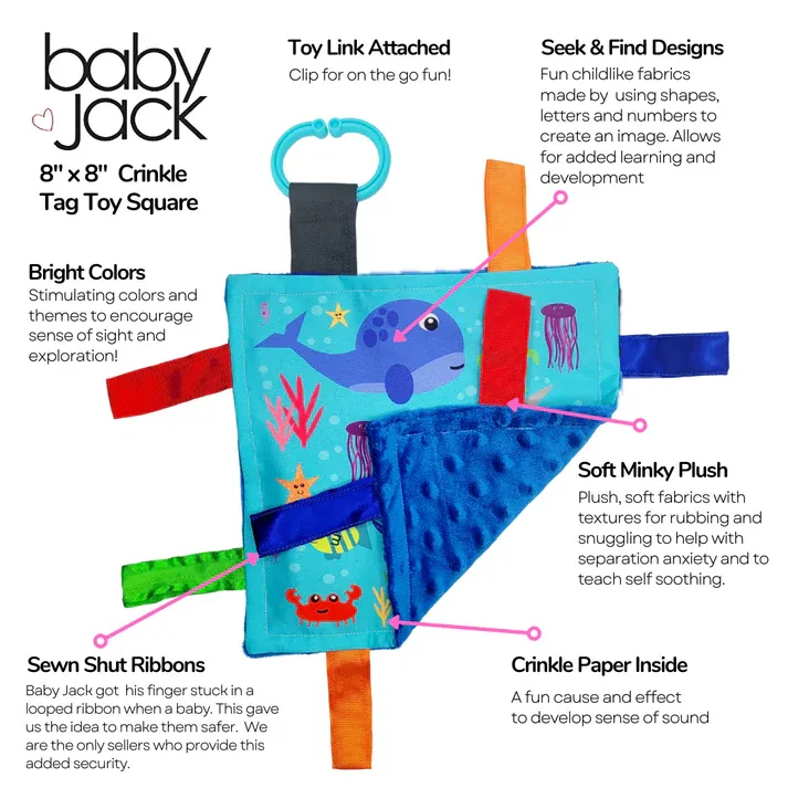 Baby Jack Ocean Crinkle Square