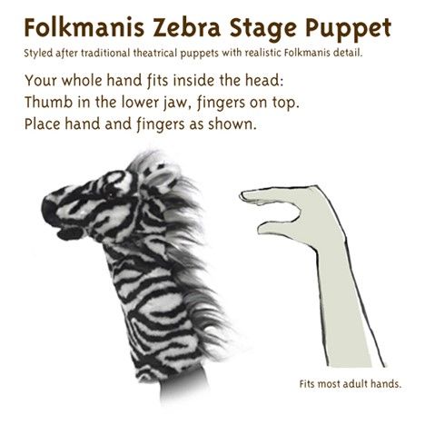 Folkmanis Zebra Stage Puppet