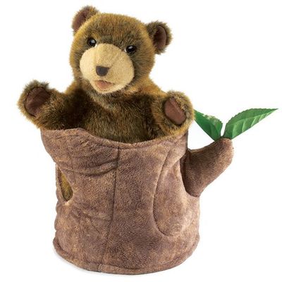 Folkmanis Bear in a Tree Stump Puppet