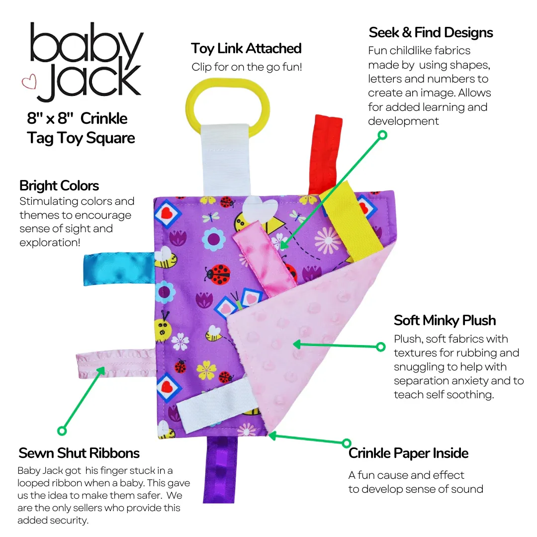 Baby Jack Garden Butterfly and Bees Crinkle Square