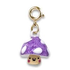 Charm It! Gold Glitter Mushroom Charm