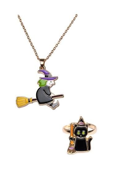Witch necklace and Black Cat