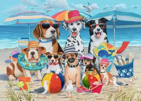 Dogs at the Beach 35pc puzzle