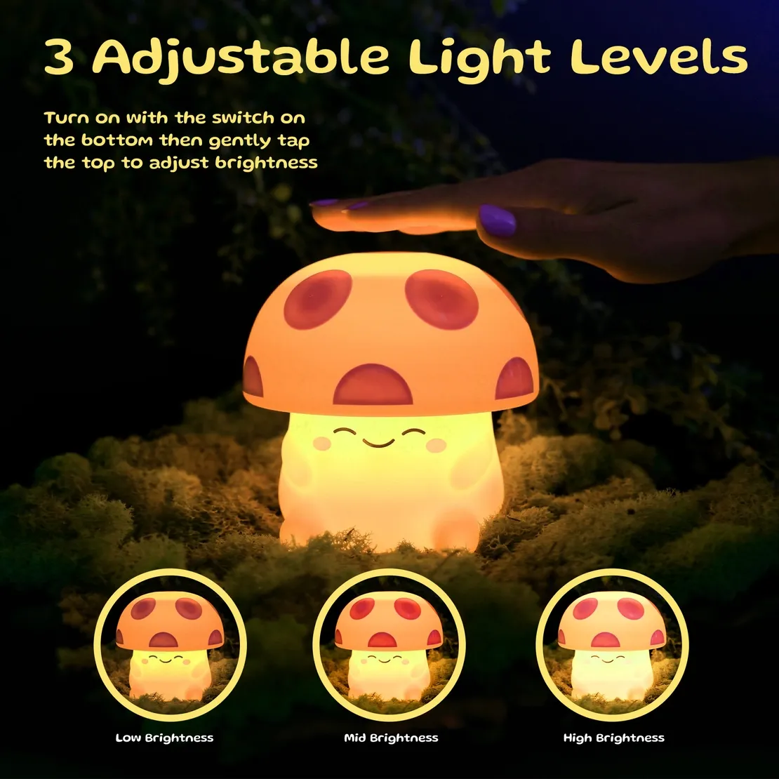 Mushi Mushroom Reading Light - Pink
