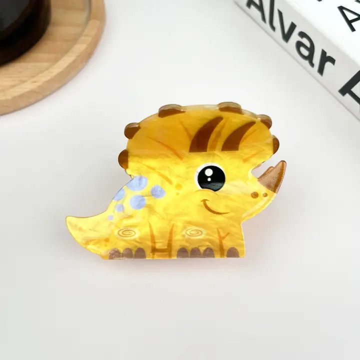 3.2" Triceratops Yellow Clip