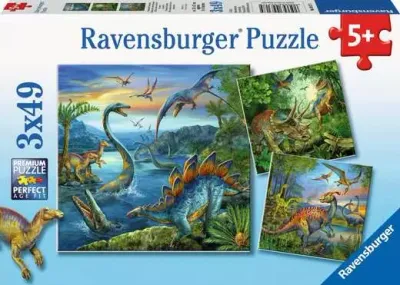 Dinosaur Fascination 3X49 Pc Puzzle