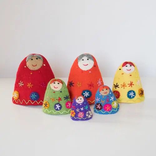 Rainbow Babushka Nesting Dolls