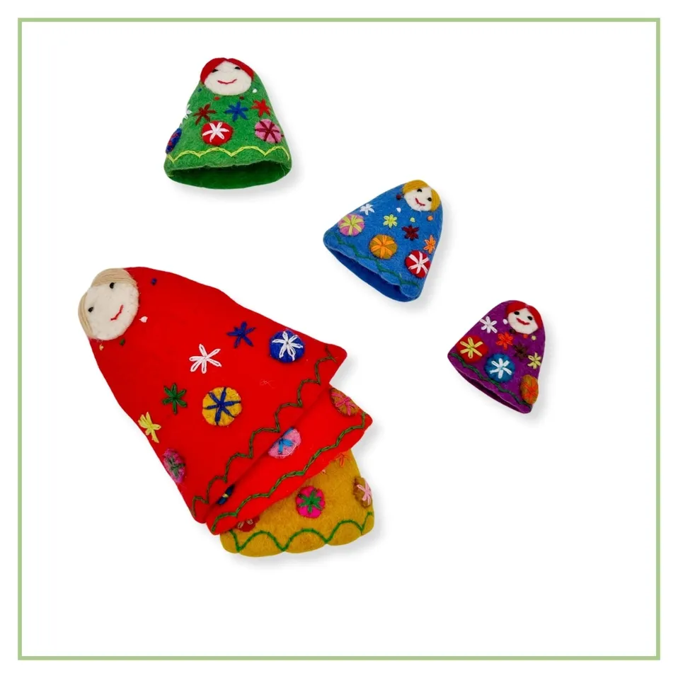 Rainbow Babushka Nesting Dolls