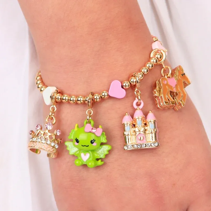 Charm It! Gold Swivel Dragon Charm